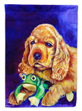 Cocker Spaniel with Frog Garden Flag – Decorative Outdoor Yard Flag 7342GF