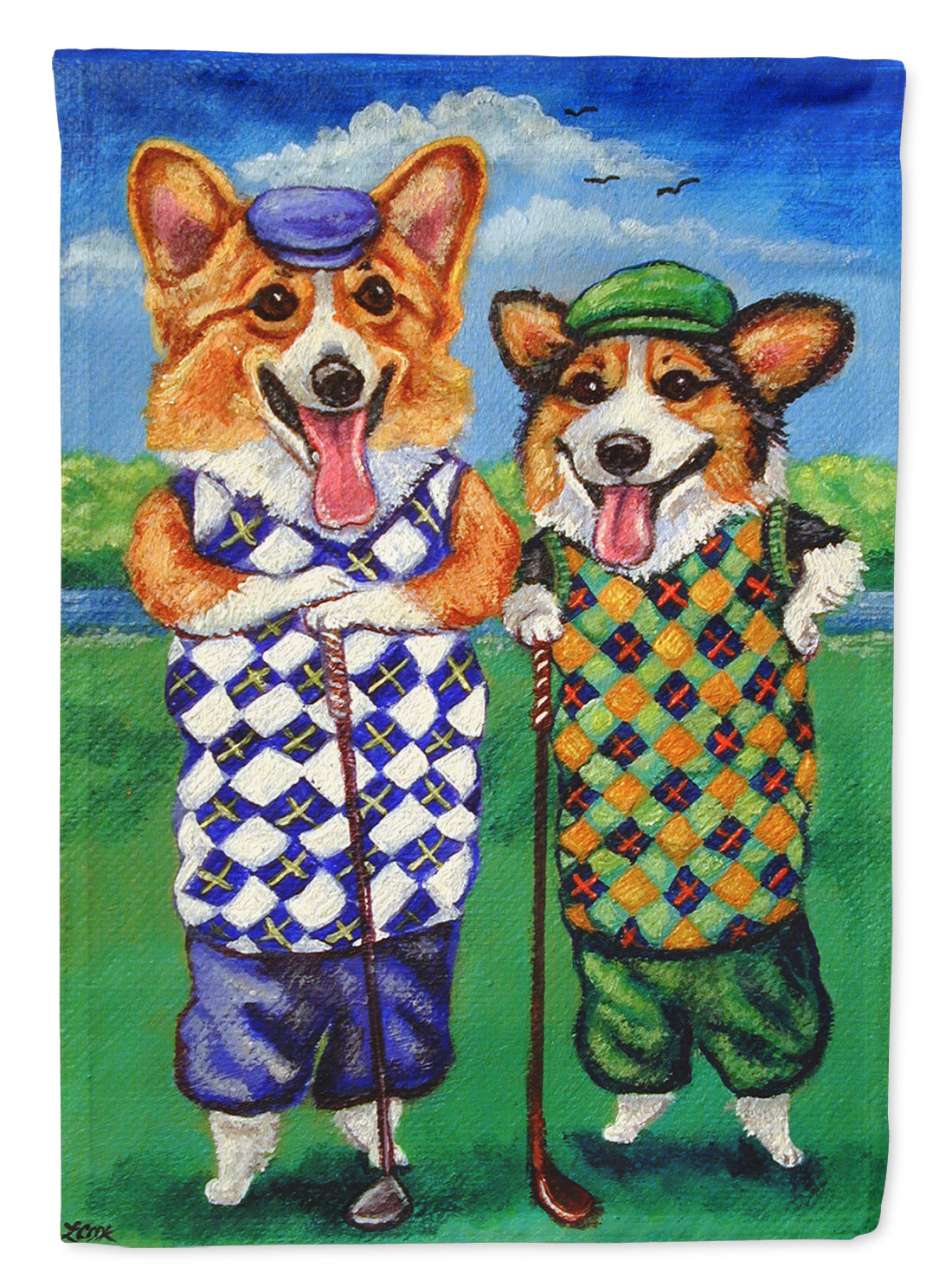 Corgi Golfers Garden Flag – Decorative Outdoor Yard Flag 7361GF