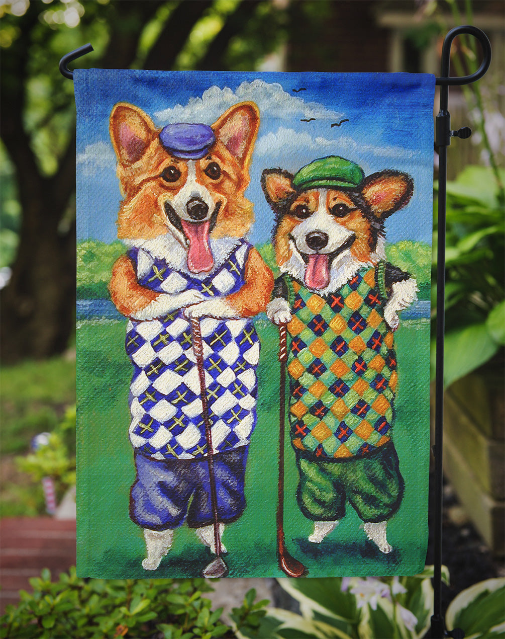 Corgi Golfers Garden Flag – Decorative Outdoor Yard Flag 7361GF