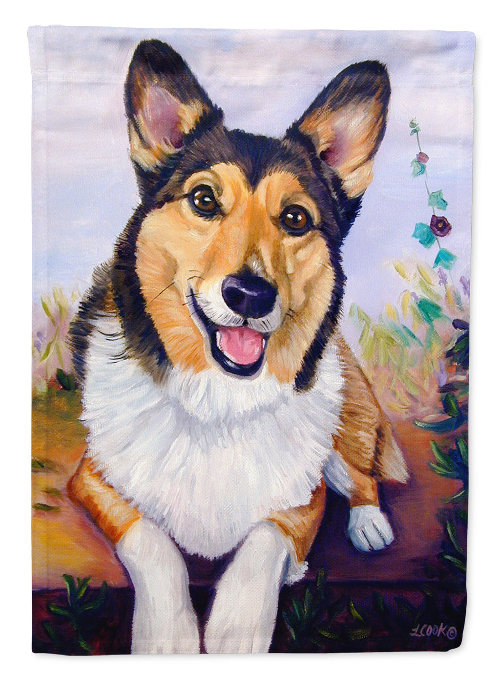 Pembroke Corgi Waiting Garden Flag – Decorative Outdoor Yard Flag 7365GF