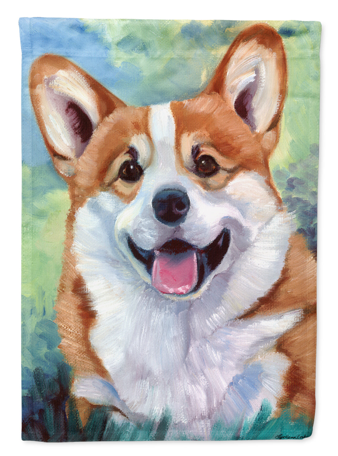 Pembroke Corgi Happy Face Garden Flag – Decorative Outdoor Yard Flag 7366GF