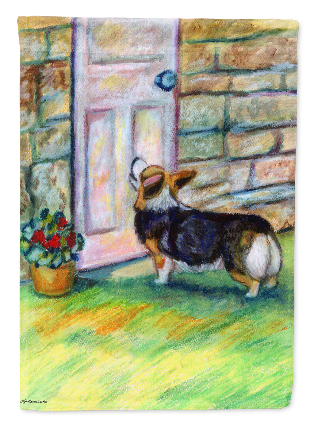 Let me in Corgi Garden Flag – Decorative Outdoor Yard Flag 7370GF
