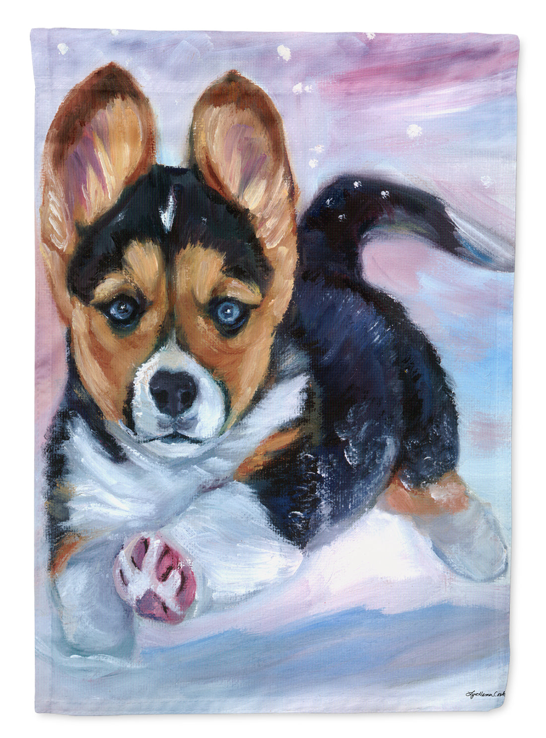 Puppy Chase Corgi Garden Flag – Decorative Outdoor Yard Flag 7371GF