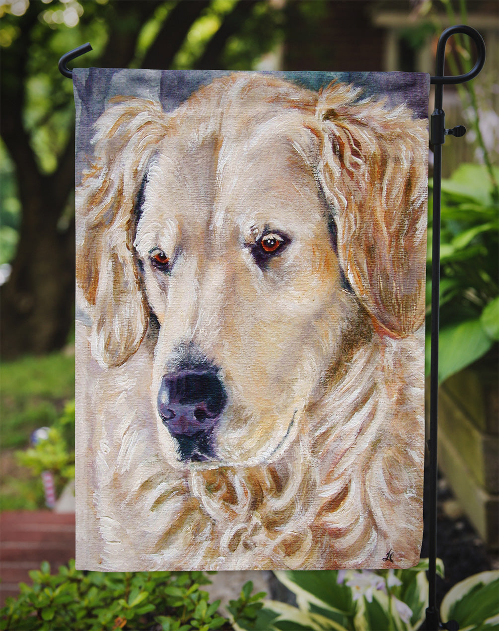 Golden Retriver Contemplation Garden Flag – Decorative Outdoor Yard Flag 7382GF