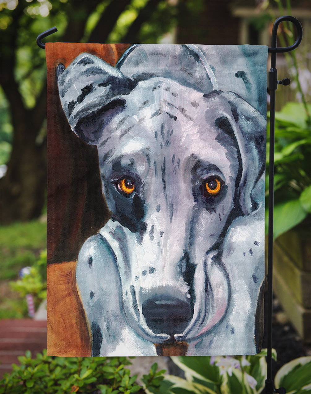 Great Dane Waiting Patiently Garden Flag – Decorative Outdoor Yard Flag 7385GF
