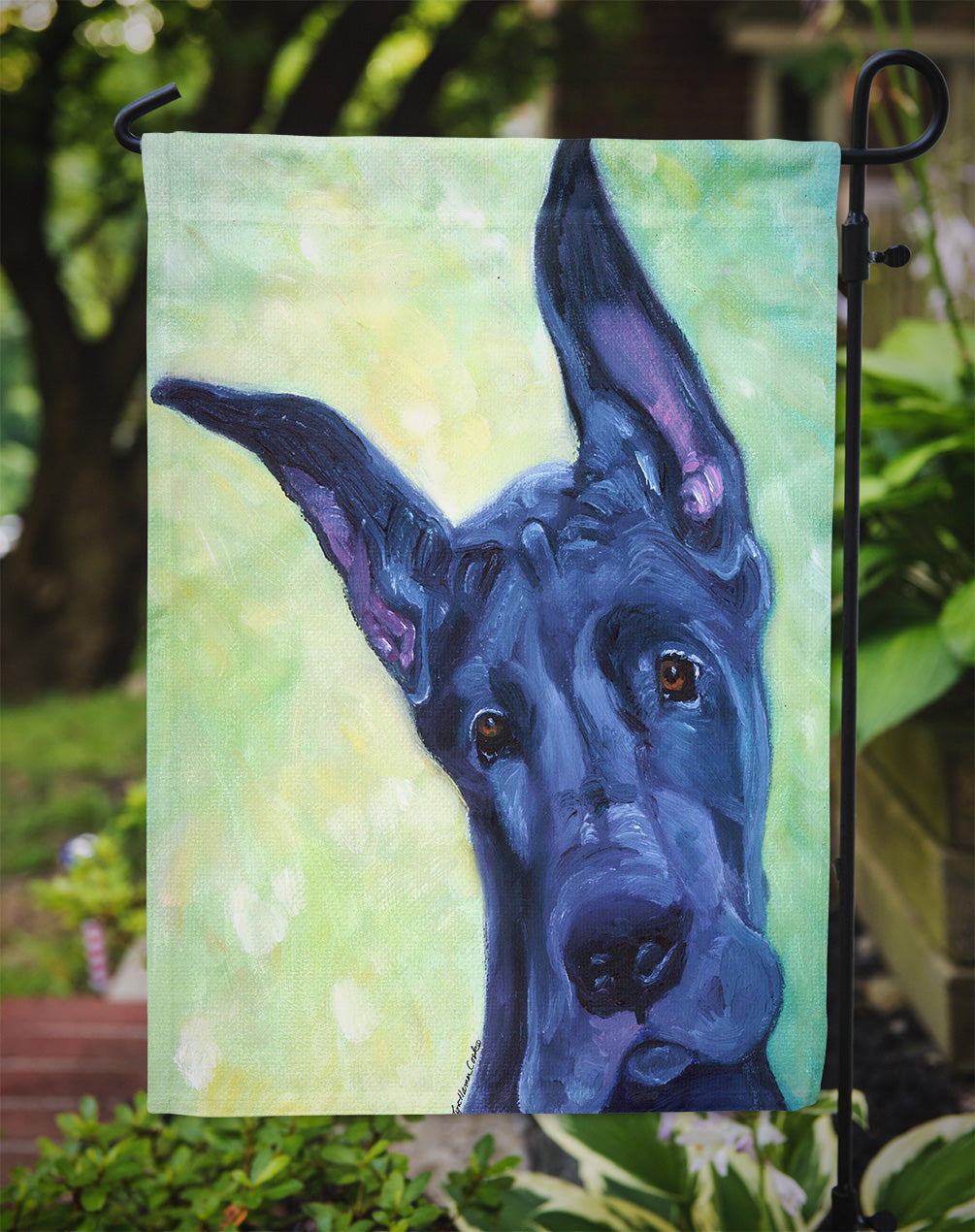 Great Dane Midnight Puppy Garden Flag – Decorative Outdoor Yard Flag 7388GF