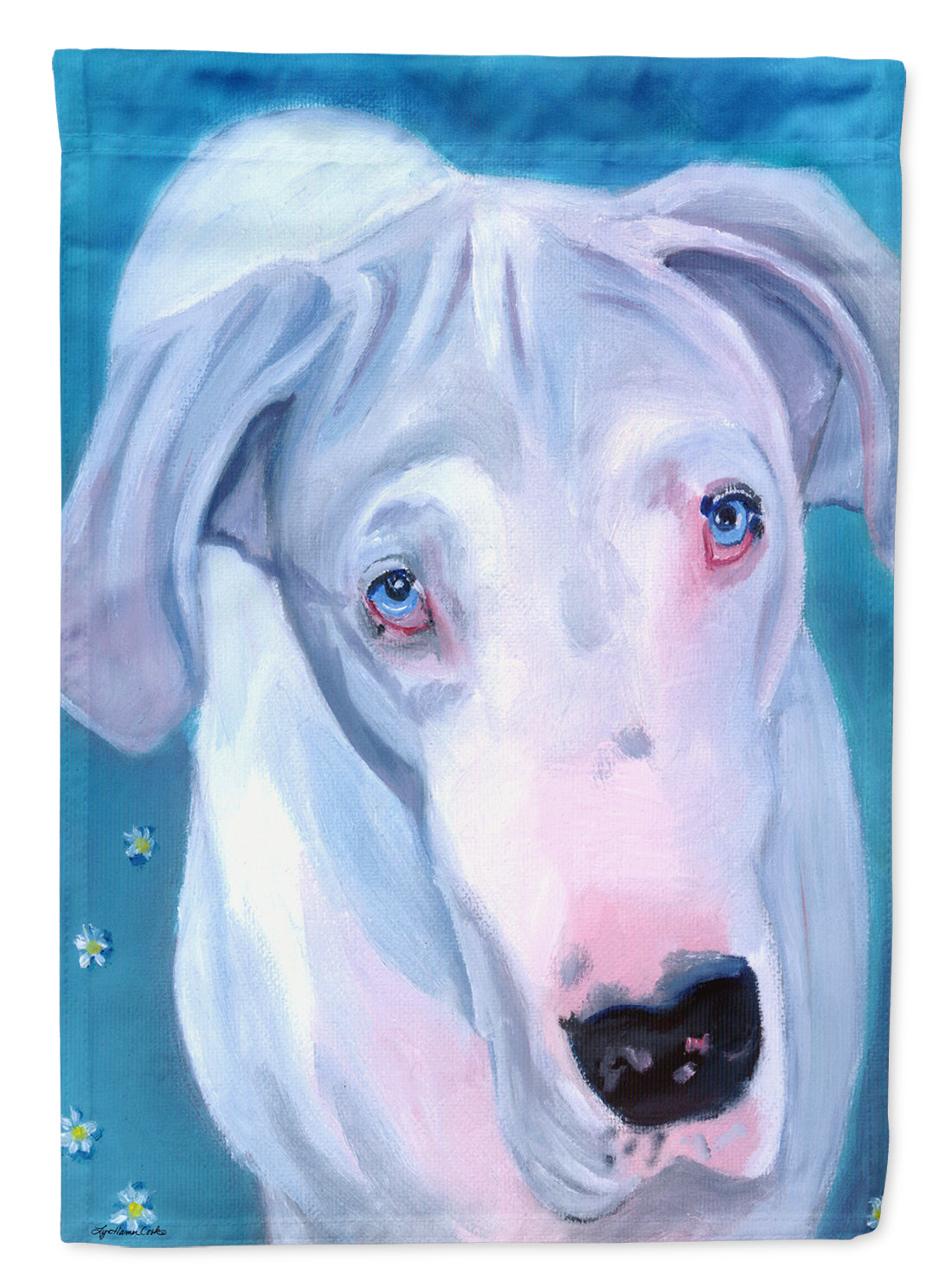 White Great Dane Garden Flag – Decorative Outdoor Yard Flag 7440GF