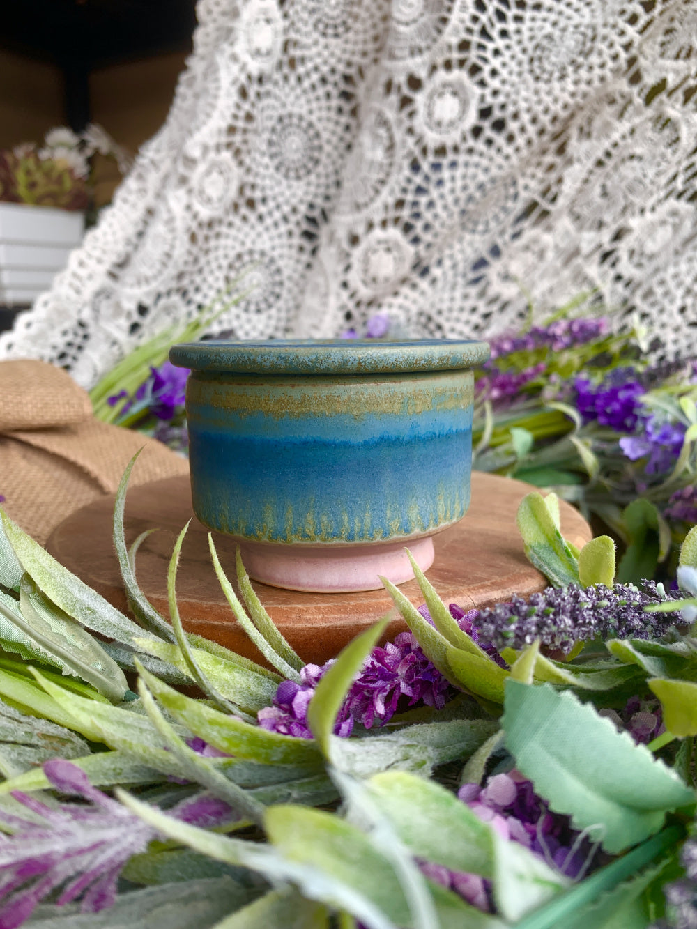 SC-0020 Handmade Artisan Pottery Planter Pot - Pot Rim Diameter: 2.3"