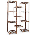 Multi-tier Wooden Plant Stand 11 Potted Flower Display Shelf Rack Vase Holder for Patio Balcony Garden