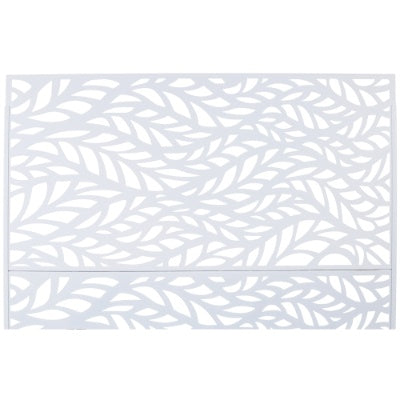 Metal Outdoor Privacy Screen 76x48 Inch, Freestanding Decorative Garden Panel