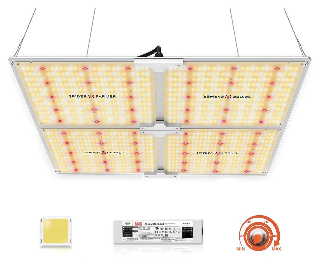 New Spider farmer SF4000 LED Grow Light With Dimmer Knob 2021 new version QB