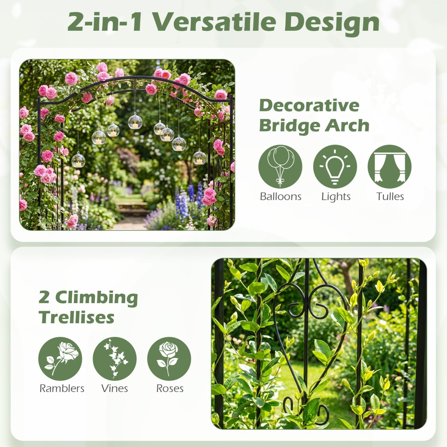 7.5 Feet Garden Arbor Heavy