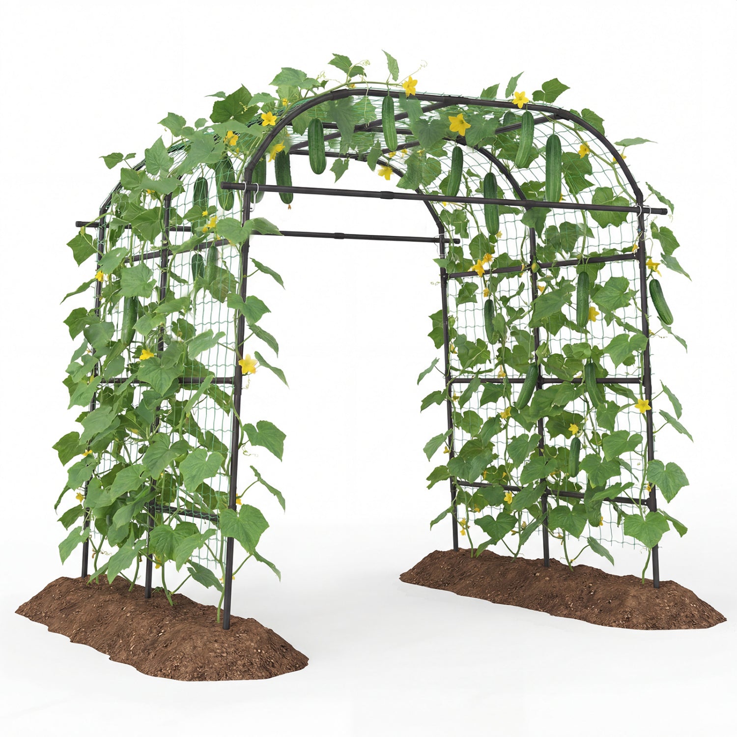 7.5 FT Tall Metal Garden Arch Trellis for Climbing Plants Outdoor