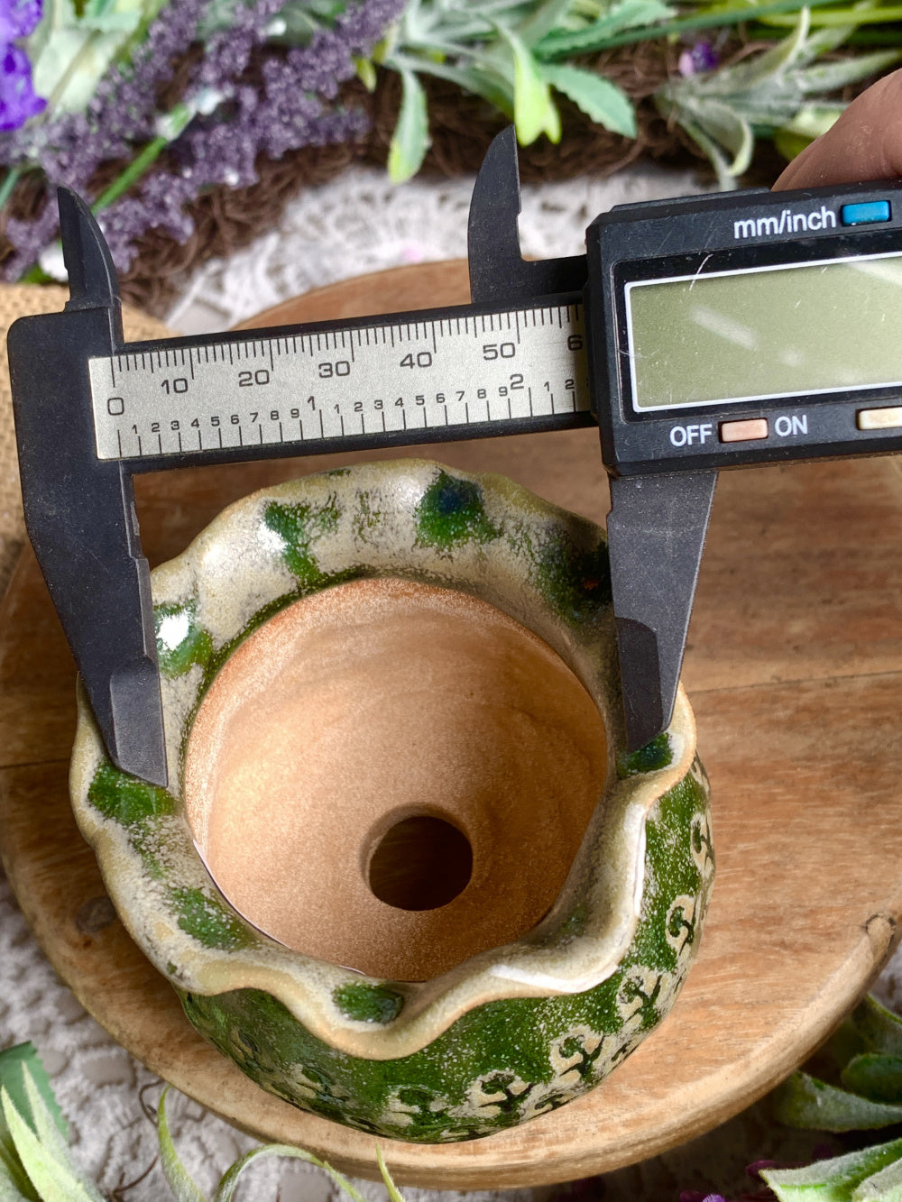 WS0033 Rustic Handmade Clay Planter Pot - Pot rim diameter: 2.3"