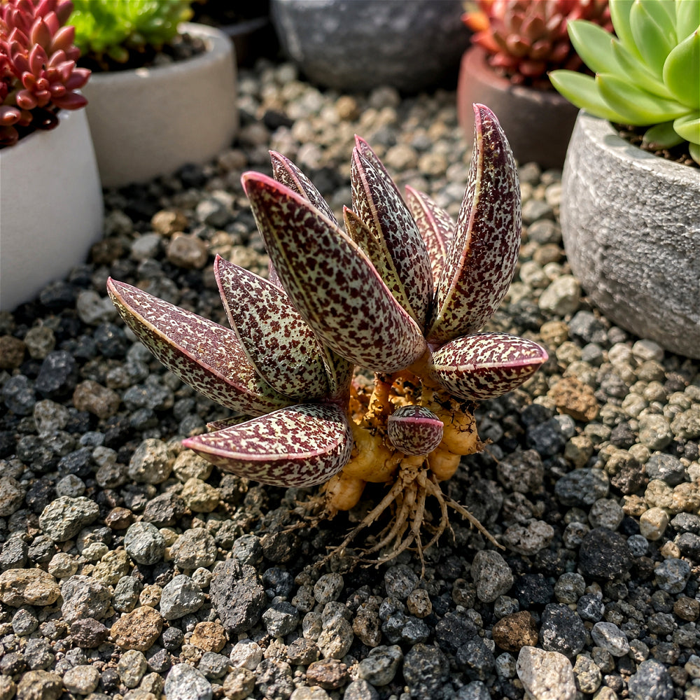 Adromischus Marianae 'Huaji-Lengye' 2"-2.5" Bare Root Live Rare Succulent | Rare Warty Water Drop Plant | Gifts for Succulent Lovers