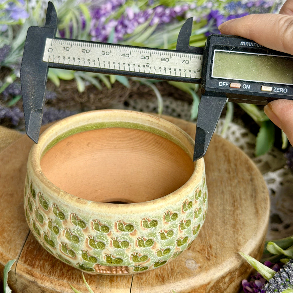 WS-0049 Artisan Handcrafted Pottery Planter Pot - Pot rim diameter: 3"