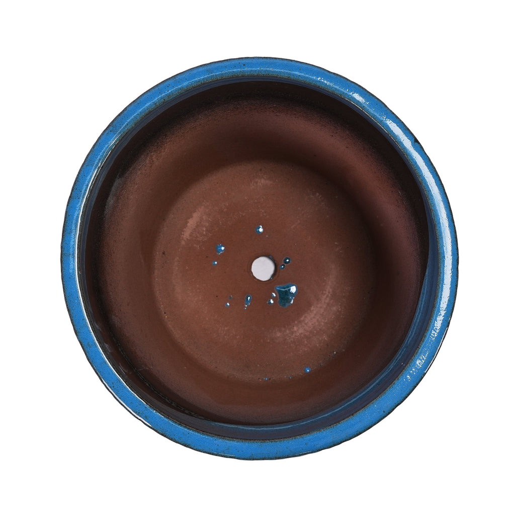 3 Pieces Ceramic Flowerpot, Modern Planter for Patio, Garden or Windowsills - Antique Blue