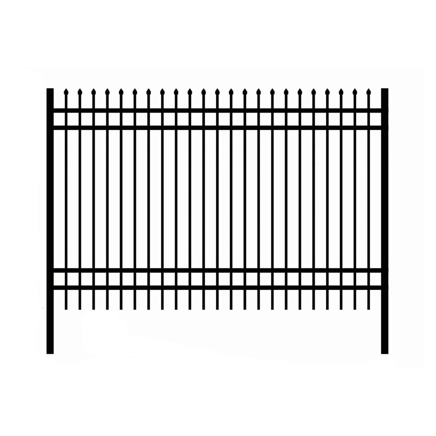 10x7 ft Steel Fence with 4 Rails, 30 Panels