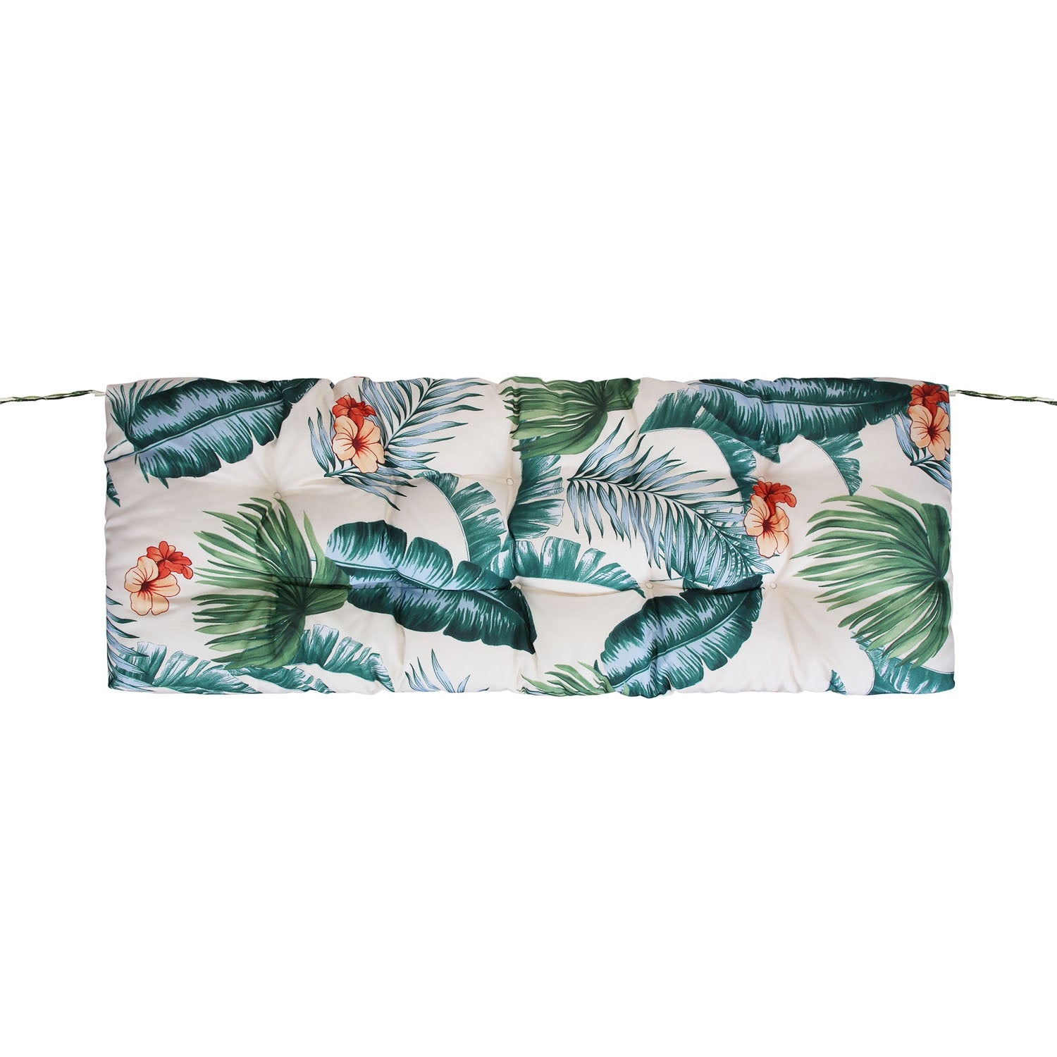 Bench Seat Cushion For Indoor Outdoor Furniture Non Slip Long Chair Cushion with Ties Strap Waterproof Swing Cushion 51.18x19.68IN For Garden Patio Ba
