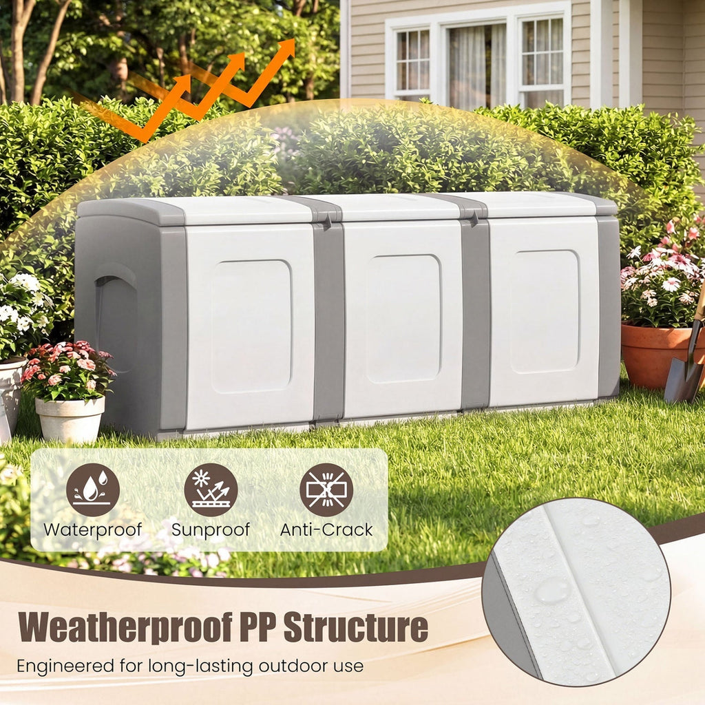 80 Gallon Patio Container with Lockable Lid for Packages and Garden