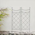45.3" H x 15" W Metal Garden Trellis for Climbing Plants, Black Iron Trellis for Vines Plant Rose Vegetable Support,Large Decorative Outdoor Trellis，2 Pack