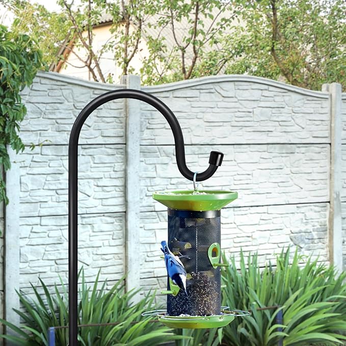 GOFORWILD Shepherd’s Hooks 4 Pack Black, 65 inches Tall, Made of Premium Metal for Garden Decor, Plant Hanger, Lantern Hook, Garden Stake and Wedding Decor, 7016