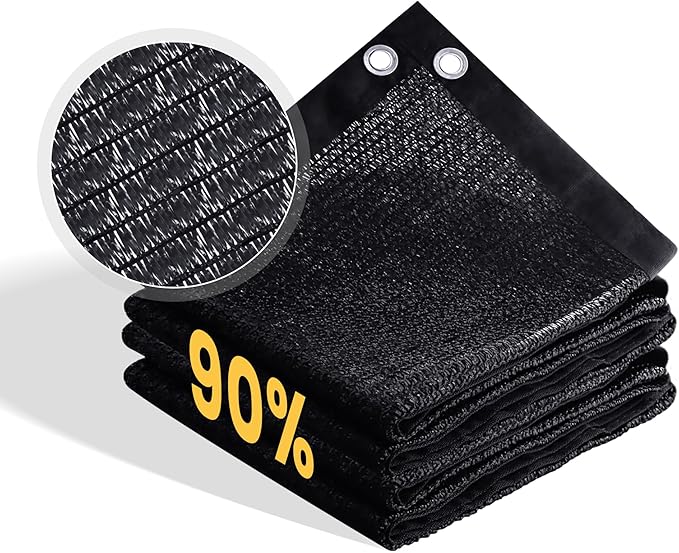 VICLLAX 90% Shade Cloth, 4x5FT Durable Black Mesh Trap with Every 3 FT Grommet, Sun Shade Fabric Netting for for Plants Cover, Greenhouse, Chicken Coop, Barn Kennel, Garden Patio