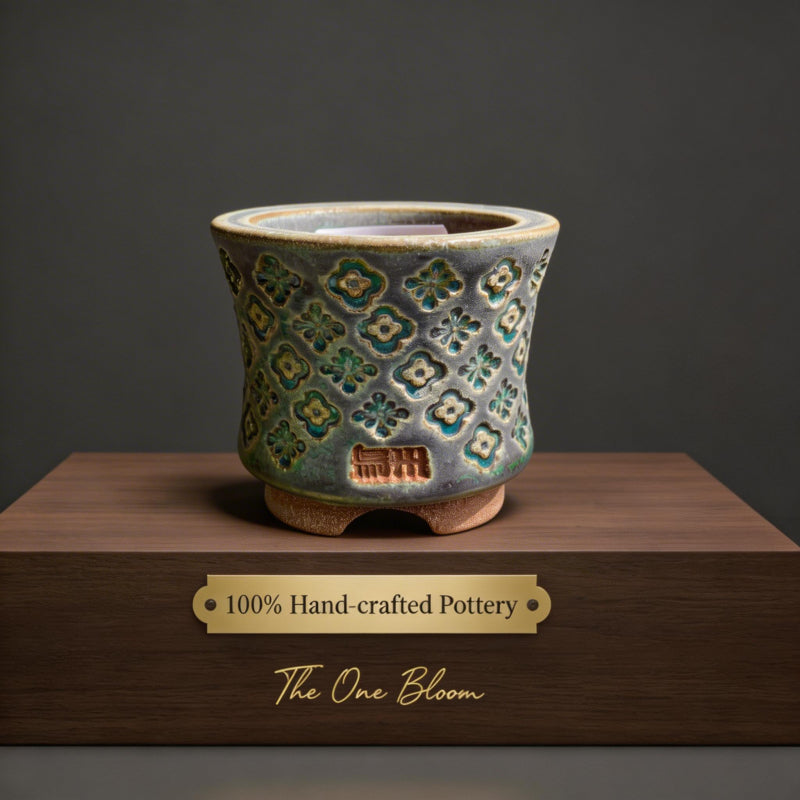 WS0021 Modern Handmade Ceramic Planter Pot - Pot rim diameter: 1.8"