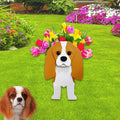 Brown King Cavalier Dog Planter Plant Pots,Cute Garden Dog Flower Planter,Dog Planters Birthday Gifts for Women,Office,Indoor/Outdoor Decor（9.45 * 8.66 * 13.39in）