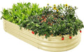 Land Guard Galvanized Raised Garden Bed Kit, Galvanized Planter Raised Garden Boxes Outdoor, Oval Large Metal Raised Garden Beds for Vegetables(Cream Yellow) (Cream Yellow, 4×2×1ft)