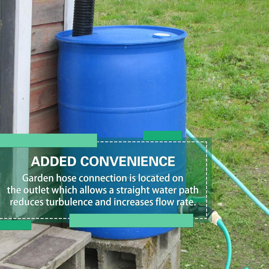 Plastics Rain Barrel Spigot, High Flow Valve Core, Large Flow Water Tank Faucet,3/4 NPS Inlet x 3/4 GHT Outlet Bulkhead Valve for Outdoor Plastic Bucket rainwater Drum Container Downspout Collector in