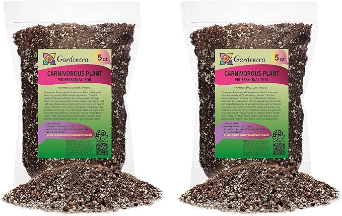 Professional Carnivorous Plant Soil - Ready to Use for Venus Flytraps, Sundews, Pitcher Plants, Butterworts | Peat Moss, Coco Coir, Perlite - 10 Quart