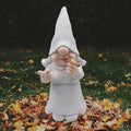 MINICAR 8'' H Funny Middle Finger Lady Gnomes Statues Outdoor Decor, Naughty Smoking Sculptures Garden Yard Patio Decorations, Paintable Unique Gifts