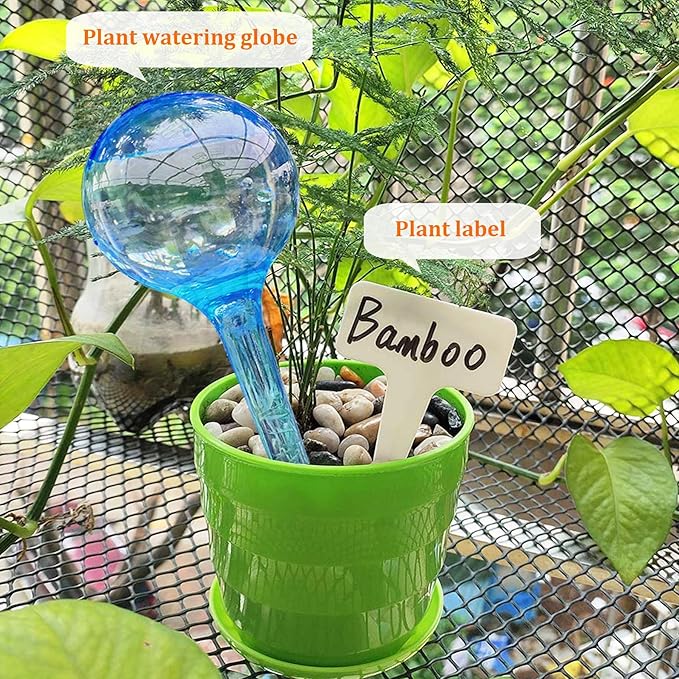 MOONSOUND Self Watering Globes for Plants - 10pcs Automatic Watering Bulbs for Indoor & Outdoor Potted Plants, Vacation Plant Care, Water Conservation Device