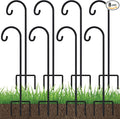 FEED GARDEN Adjustable 32 Inch Small Shepherd Hooks for Outdoor, Garden Hooks for Lanterns, Shepard Hooks for Hanging Plants, Bird Feeders, Solar Lights, Mason Jars, Weddings Decor,8 Pack