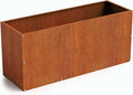DIY CARTEL Corten Steel Rectangular Outdoor Planter Box, Rustic & Modern Farmhouse Design, Large Raised Metal Garden Bed for Commercial & Residential Use (36in x 12in x 16in)