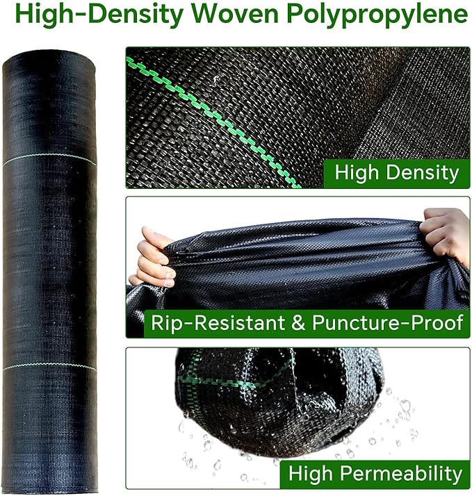 Weed Barrier Landscape Fabric Heavy Duty,3.2 OZ Premium Garden Weed Blocker Fabric for Weed Control, Plastic Ground Cover with Woven Weed Cloth,Durable Landscaping Fabric (4FT X 250 FT)