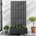Casaphoria Metal Raised Garden Bed with Trellis and Wheels, 72"x35"x16" Planter Box for Climbing Plants, Vegetables & Vines, Features Drainage Holes and Privacy Screen (Black-Square)