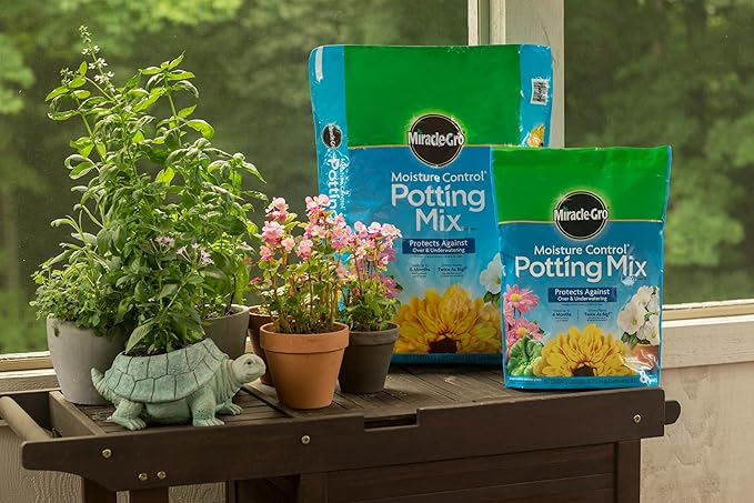 Miracle-Gro Moisture Control Potting Mix for Outdoor and Indoor Plants, 16 qt. 2-Pack