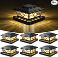 NIORSUN Solar Post Lights Outdoor 6 Pack, 2 Modes LED, Deck Fence Post Solar Lights for 3.5x3.5 4x4 5x5 5.5x5.5 Caps Patio Garden Decoration, Black