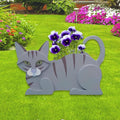 Blue Cat Planter Plant Pots,Cute Garden Cat Flower Planter,Cat Planters Birthday Gifts for Women,Office,Indoor/Outdoor Decor（12.5 * 5.6 * 7.8in）