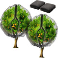 2 Pack Fruit Tree Netting Bags with Zipper and Drawstring, 8 x 8ft Ultra Fine Mesh Garden Netting Plant Cover, Bird Netting for Blueberry Bushes, Fruit Trees, Flowers (Black, 8 x 8 ft)