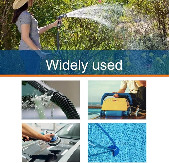 0.75 Inch Pond Tubing, 3/4" ID Corrugated Water Pipe, 20 Feet Length Flexible PVC Hose Pipe with Pipe Fittings, Aquarium, Pond Waterfall, Garden Pond Pump Drainage Tube Black