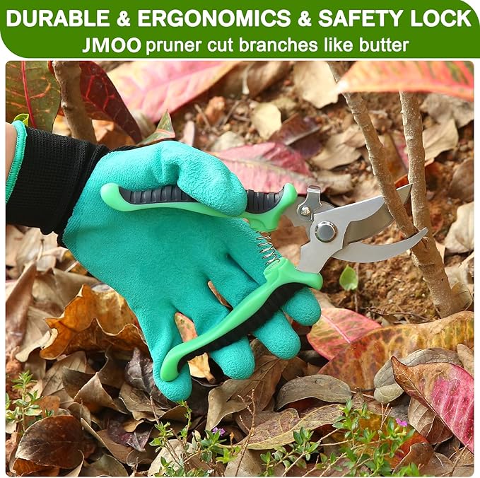 Garden Tools, 8-Piece Garden Tool Set with Non-Slip Ergonomic Handles, Lightweight Aluminum Alloy Rust-Proof Durable Gardening Hand Tools, Ideal Gardening Tools Gifts for Women and Men