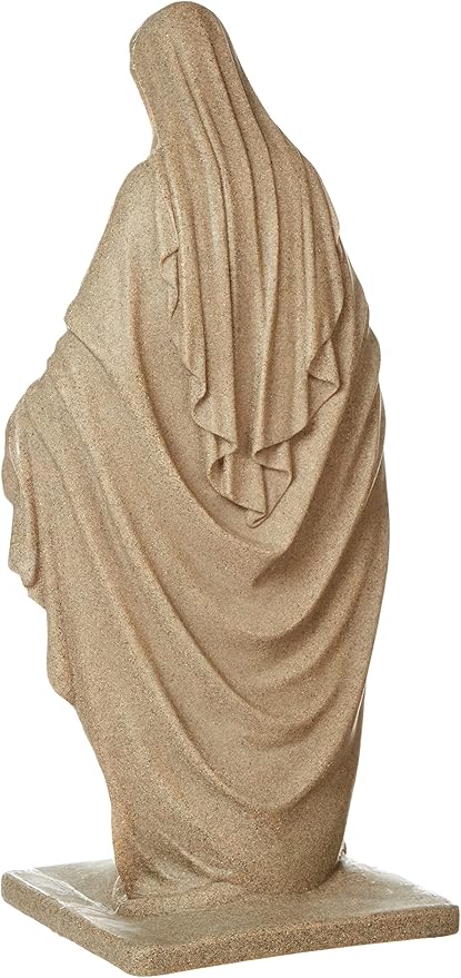 Emsco Group Virgin Mary Statue - Natural Sandstone Appearance - Made of Resin - Lightweight - 34" Height