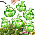 NiHome Cactus-Shaped Glass Plant Self-Watering Globes 6-Pack, Glass Waterer Stakes for Potted Plants, Automatic Mini Irrigation System, Adorable Gardening Tool (Green, 3 Large + 3 Medium)