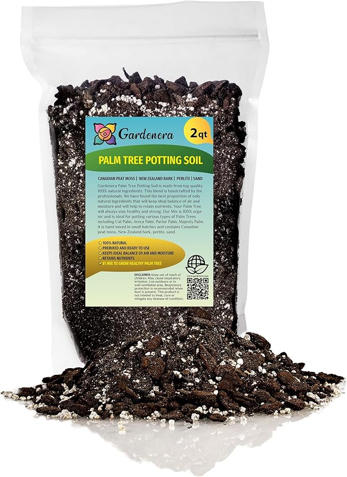 Palm Tree Potting Mix - The Ultimate Soil for Strong and Healthy Palms - Top Choice for Palm Tree Growers [2 Quart Bag]