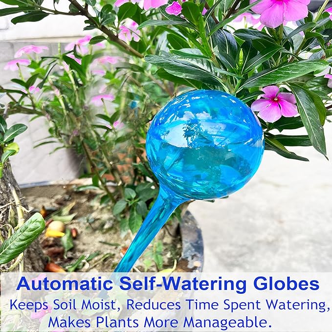 MOONSOUND Self Watering Globes for Plants - 10pcs Automatic Watering Bulbs for Indoor & Outdoor Potted Plants, Vacation Plant Care, Water Conservation Device