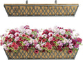 Window Boxes Planters: 2 Pack 30 Inch Railing Planter Box with Adjustable Brackets for Porch Fence Patio Balcony Hanging Flower Baskets with Coco Liners for Outdoor Garden Decor - Grey