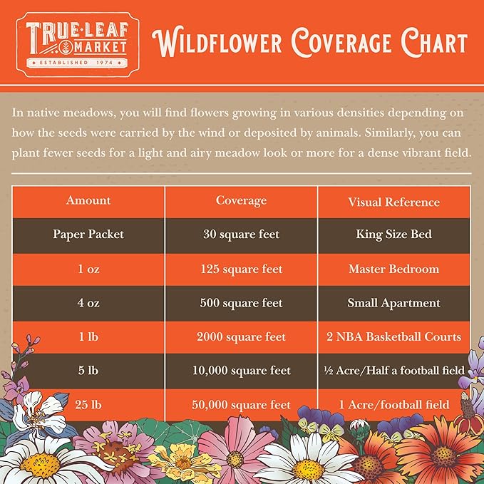 Rocky Mountain Wildflower Seeds Mix - 1 Lb Seed Pouch - 22 Wild Flower Seed Varieties - Annuals, Perennials and Bi-Annuals - Flower Garden